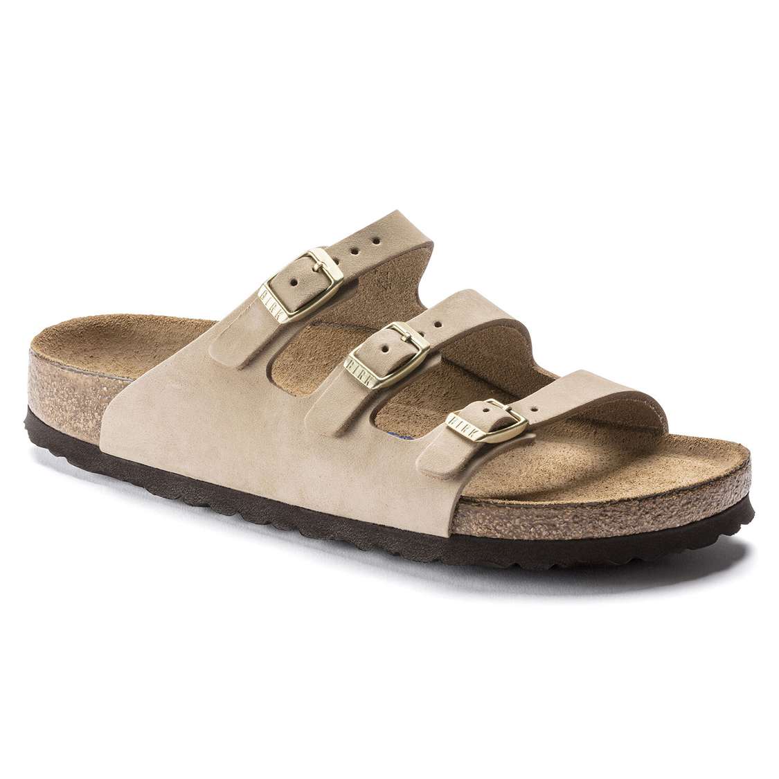 Birkenstock Florida Fresh Soft Footbed Nubuck Leather Multi Strap Sandals Brown | Lh2hp12CTpN