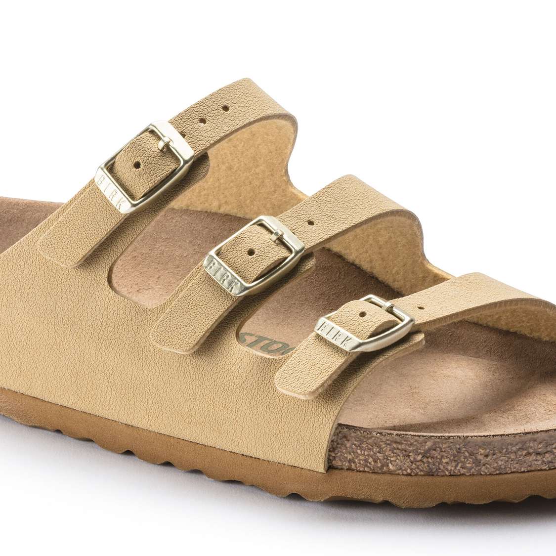 Birkenstock Florida Fresh Vegan Birkibuc Multi Strap Sandals Cream | Pk7STtccoGA