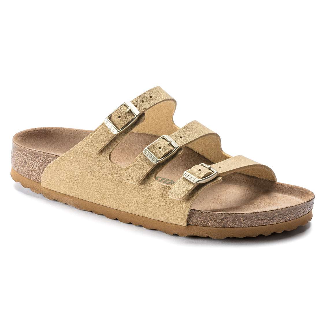 Birkenstock Florida Fresh Vegan Birkibuc Multi Strap Sandals Cream | Pk7STtccoGA