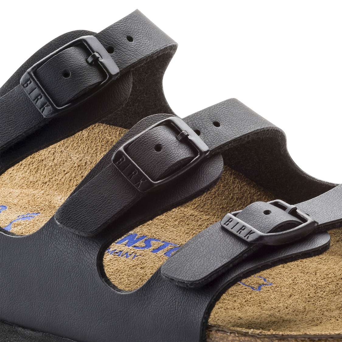 Birkenstock Florida Soft Footbed Birko-Flor Multi Strap Sandals Black | jnEzwogO3oL