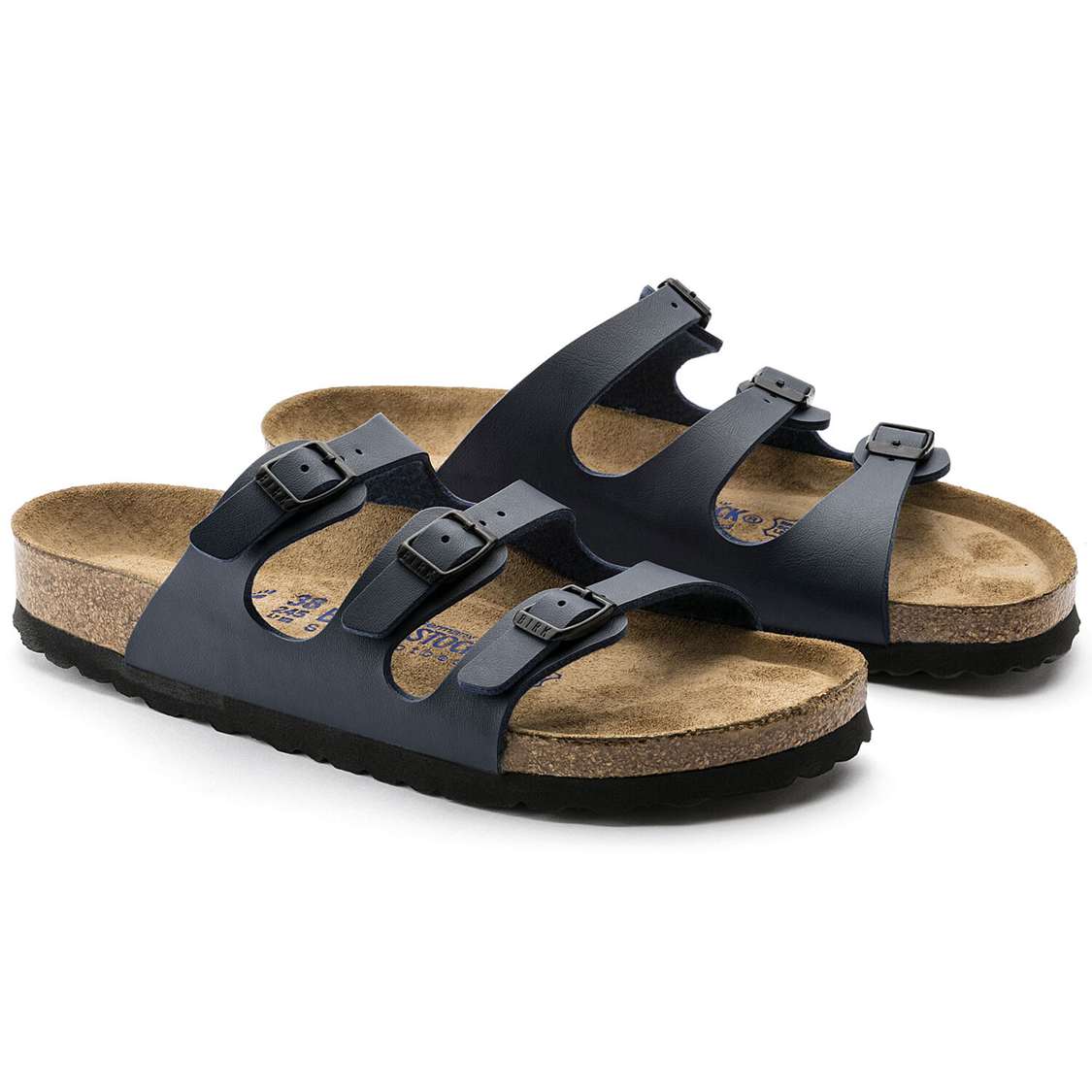 Birkenstock Florida Soft Footbed Birko-Flor Multi Strap Sandals Blue | rIzjLxGSmbi