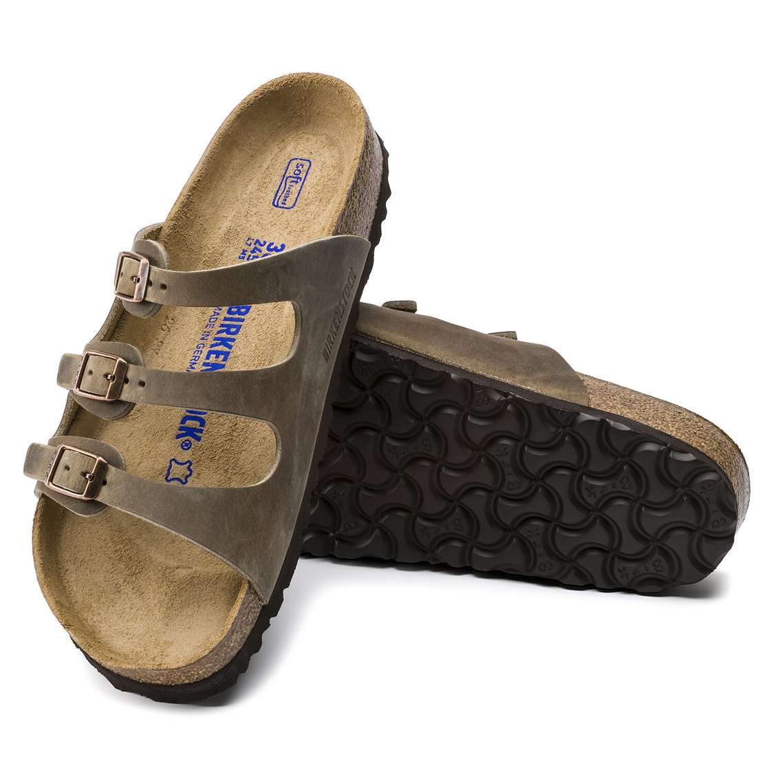 Birkenstock Florida Soft Footbed Oiled Leather Multi Strap Sandals Brown | WTnZmquLp79