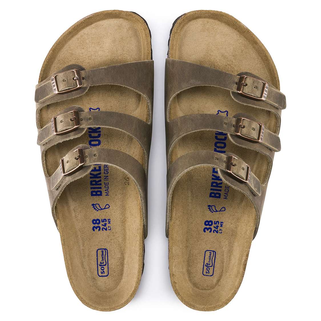 Birkenstock Florida Soft Footbed Oiled Leather Multi Strap Sandals Brown | WTnZmquLp79