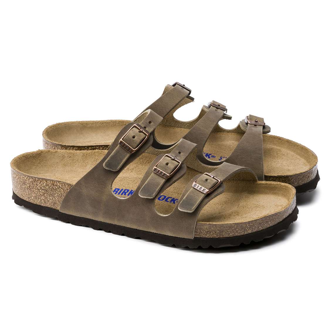 Birkenstock Florida Soft Footbed Oiled Leather Multi Strap Sandals Brown | WTnZmquLp79