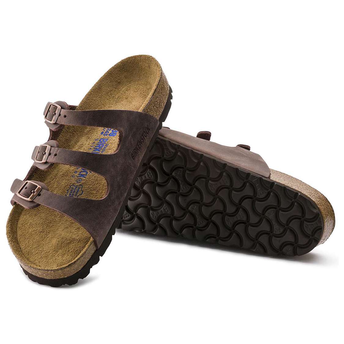 Birkenstock Florida Soft Footbed Oiled Leather Multi Strap Sandals Brown | bn9jdAAeLhQ