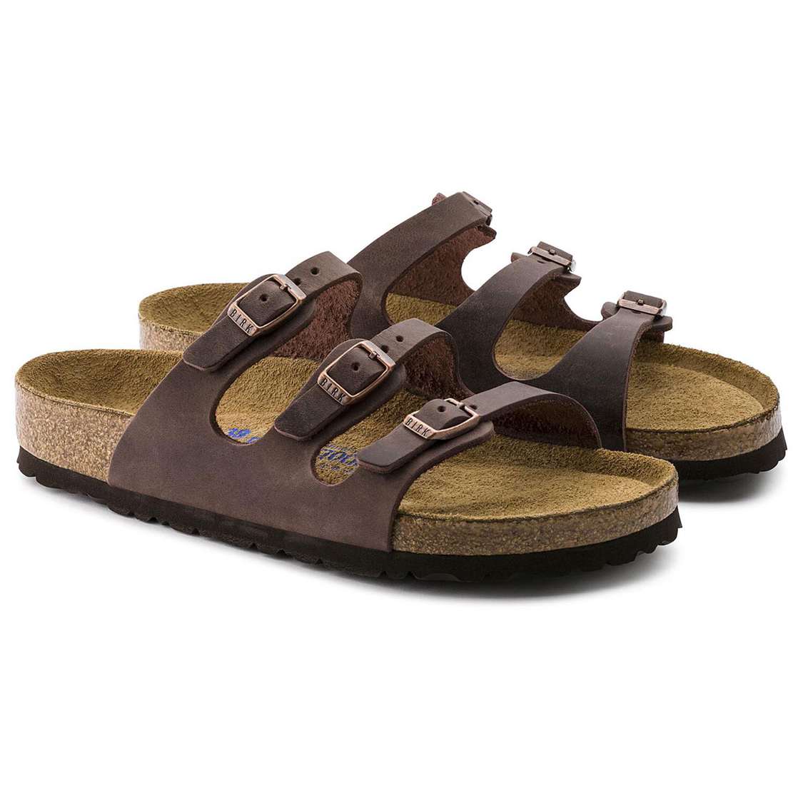 Birkenstock Florida Soft Footbed Oiled Leather Multi Strap Sandals Brown | bn9jdAAeLhQ