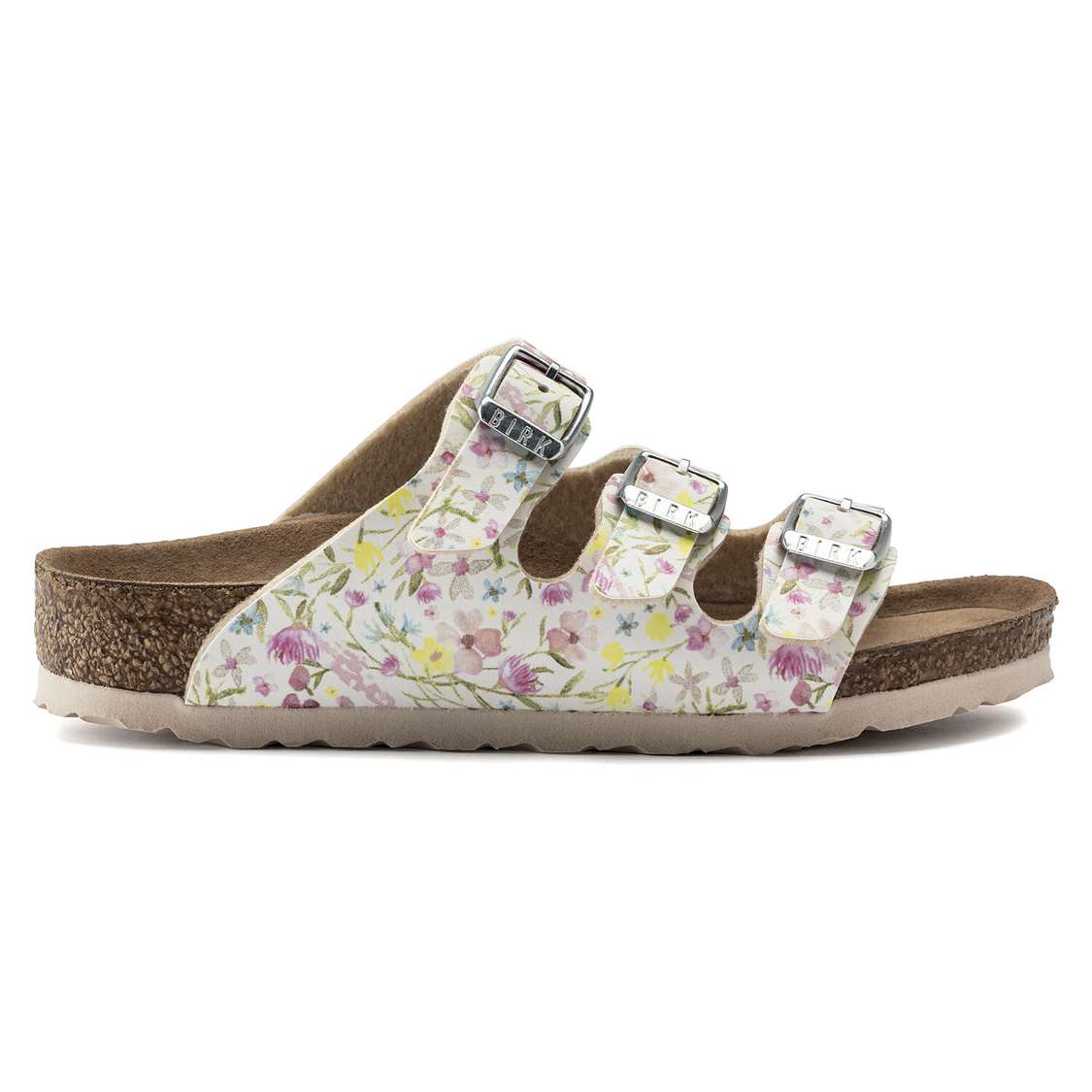 Birkenstock Florida Vegan Birko-Flor Girls Sandals Flower White | EHPa9f2Wo11