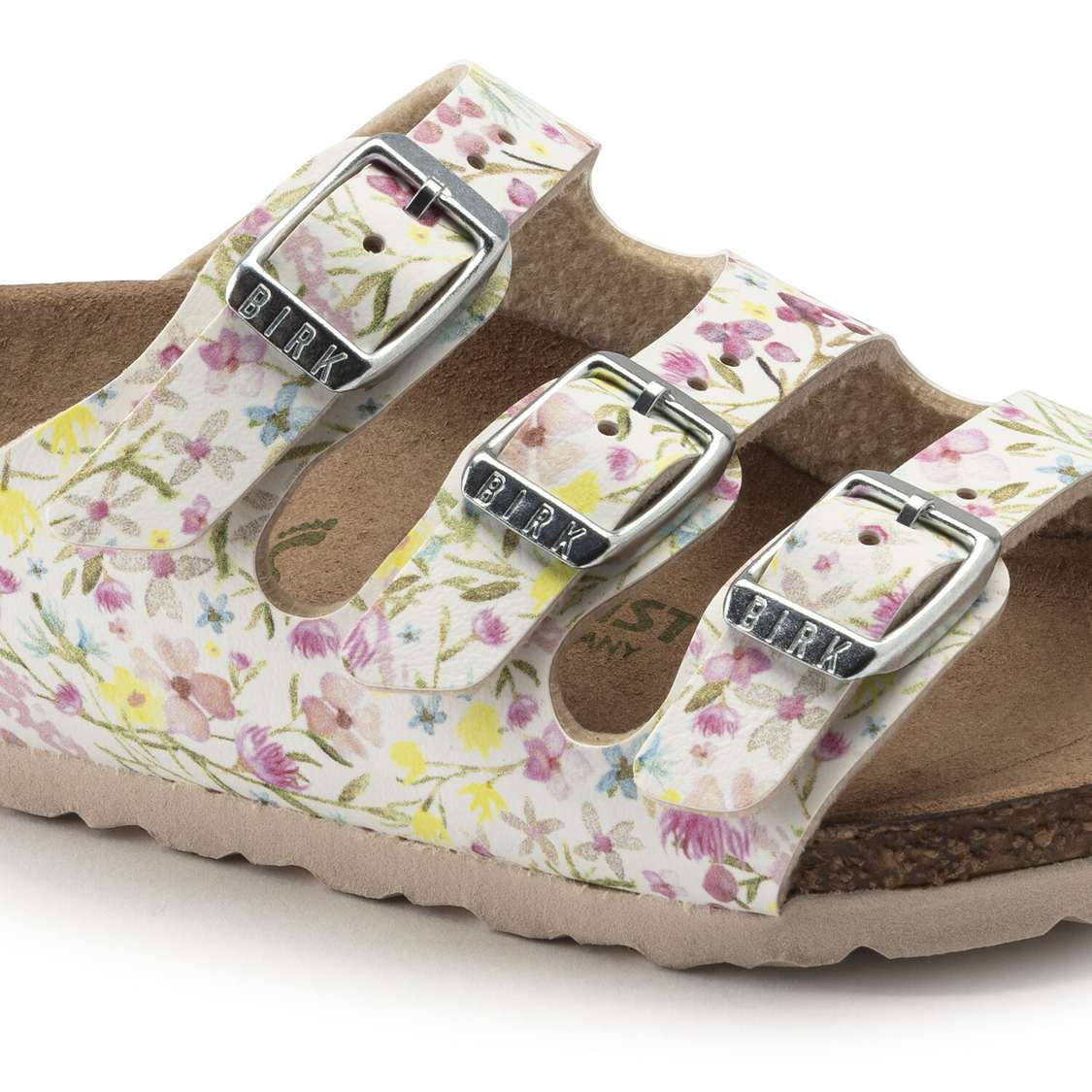 Birkenstock Florida Vegan Birko-Flor Girls Sandals Flower White | EHPa9f2Wo11