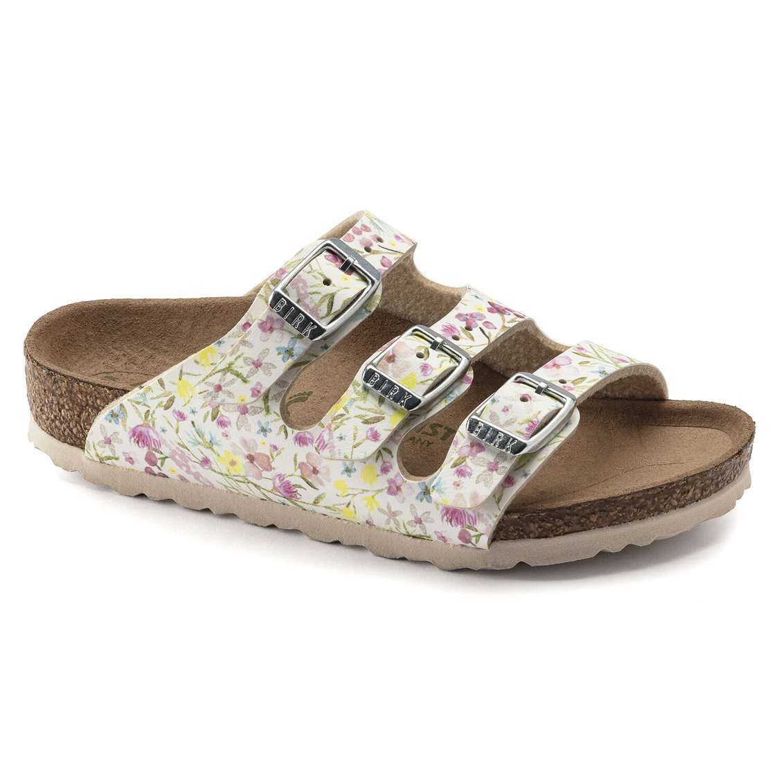 Birkenstock Florida Vegan Birko-Flor Girls Sandals Flower White | EHPa9f2Wo11