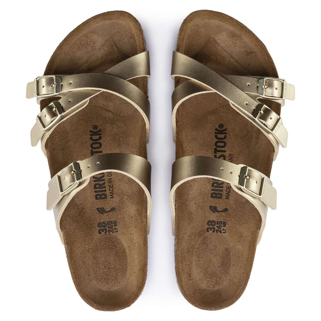 Birkenstock Franca Birko-Flor Multi Strap Sandals Gold | 4KH3jmLGAId