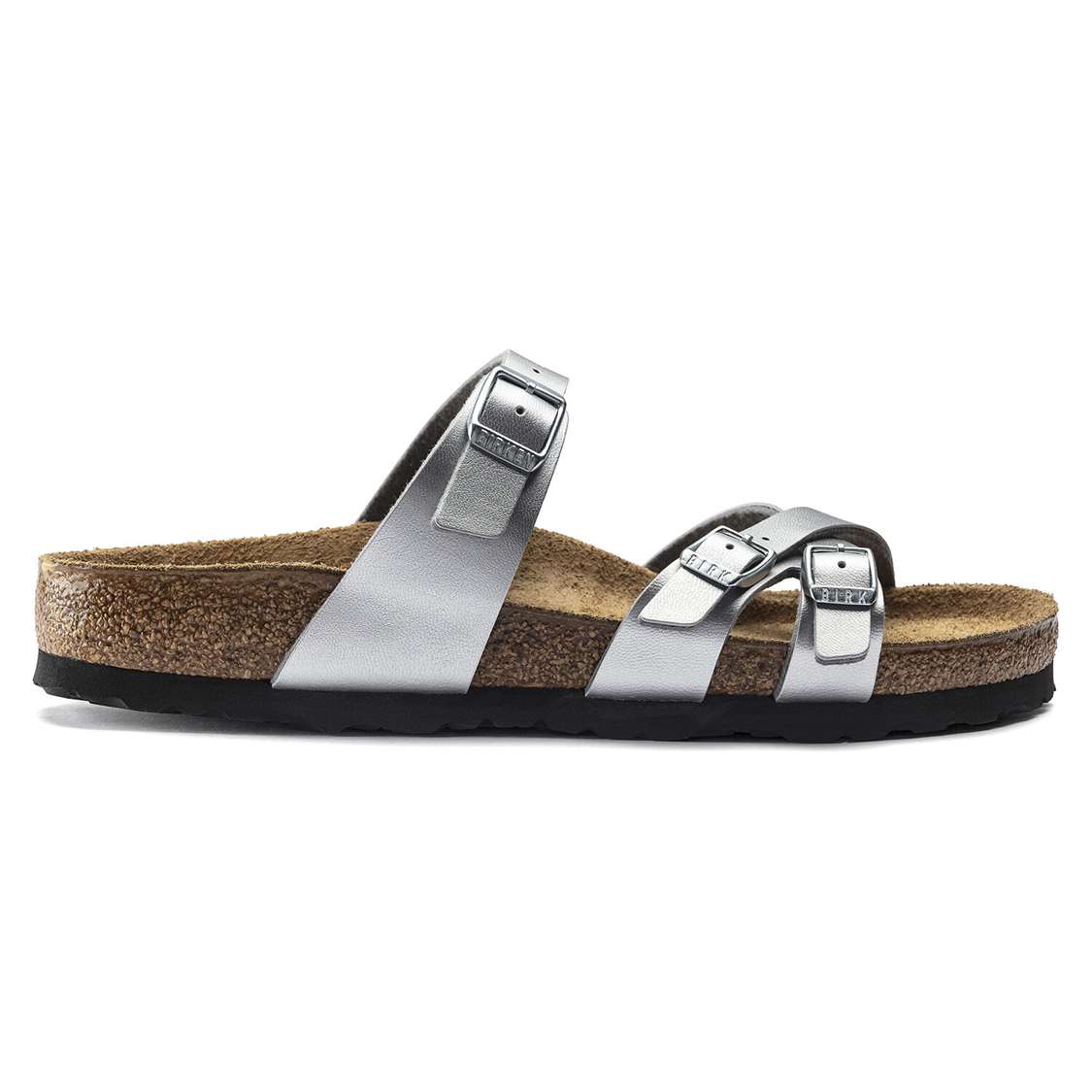 Birkenstock Franca Birko-Flor Multi Strap Sandals Silver | MeOEiwvaE8C