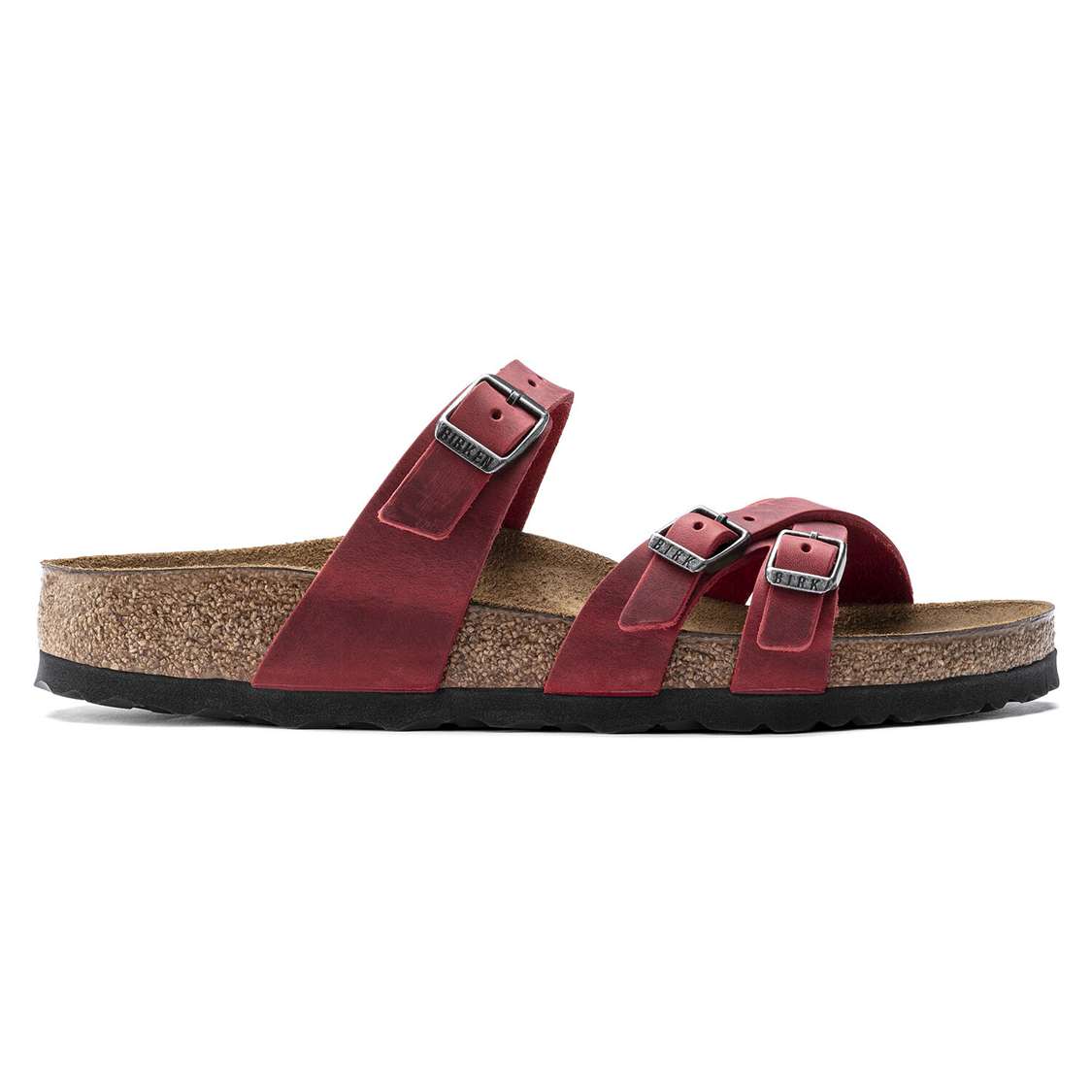 Birkenstock Franca Oiled Leather Multi Strap Sandals Red | 96vhAiOtmUA