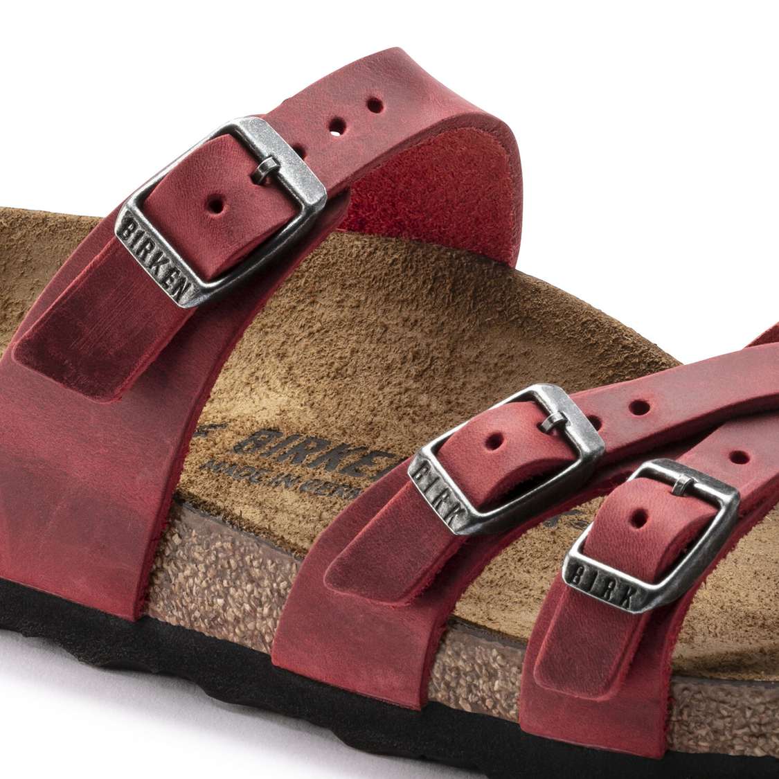 Birkenstock Franca Oiled Leather Multi Strap Sandals Red | 96vhAiOtmUA