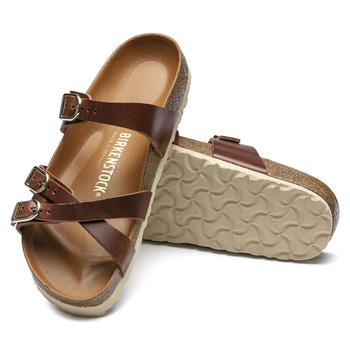 Birkenstock Franca Oiled Leather Multi Strap Sandals Brown | HQlQyuBgQb9