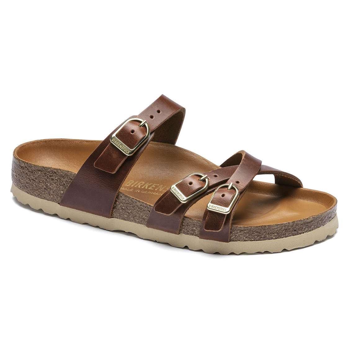 Birkenstock Franca Oiled Leather Multi Strap Sandals Brown | HQlQyuBgQb9