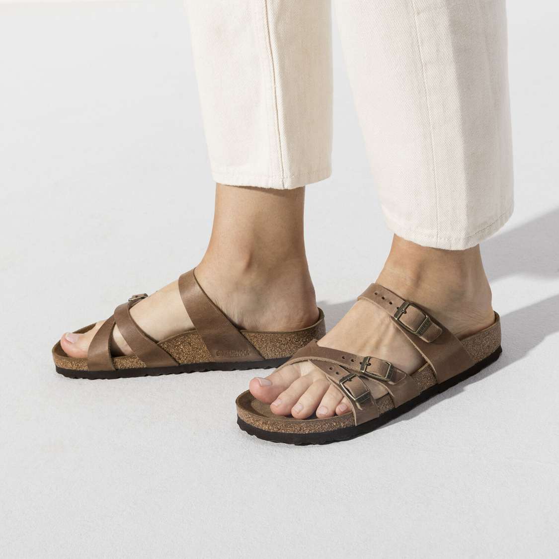 Birkenstock Franca Oiled Leather Multi Strap Sandals Brown | auPNEwjRd8D