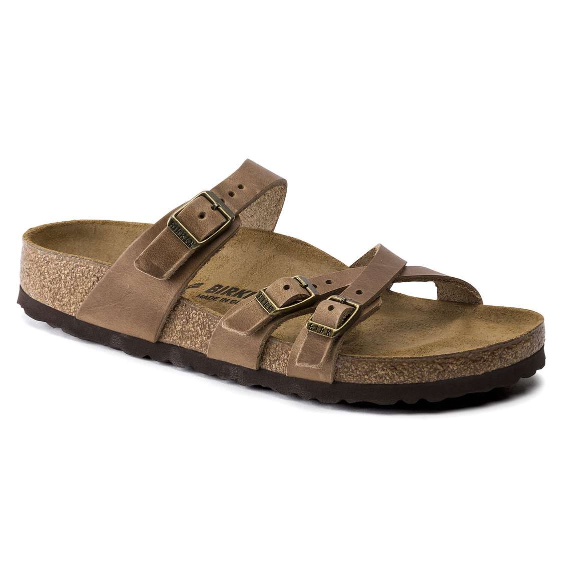 Birkenstock Franca Oiled Leather Multi Strap Sandals Brown | auPNEwjRd8D