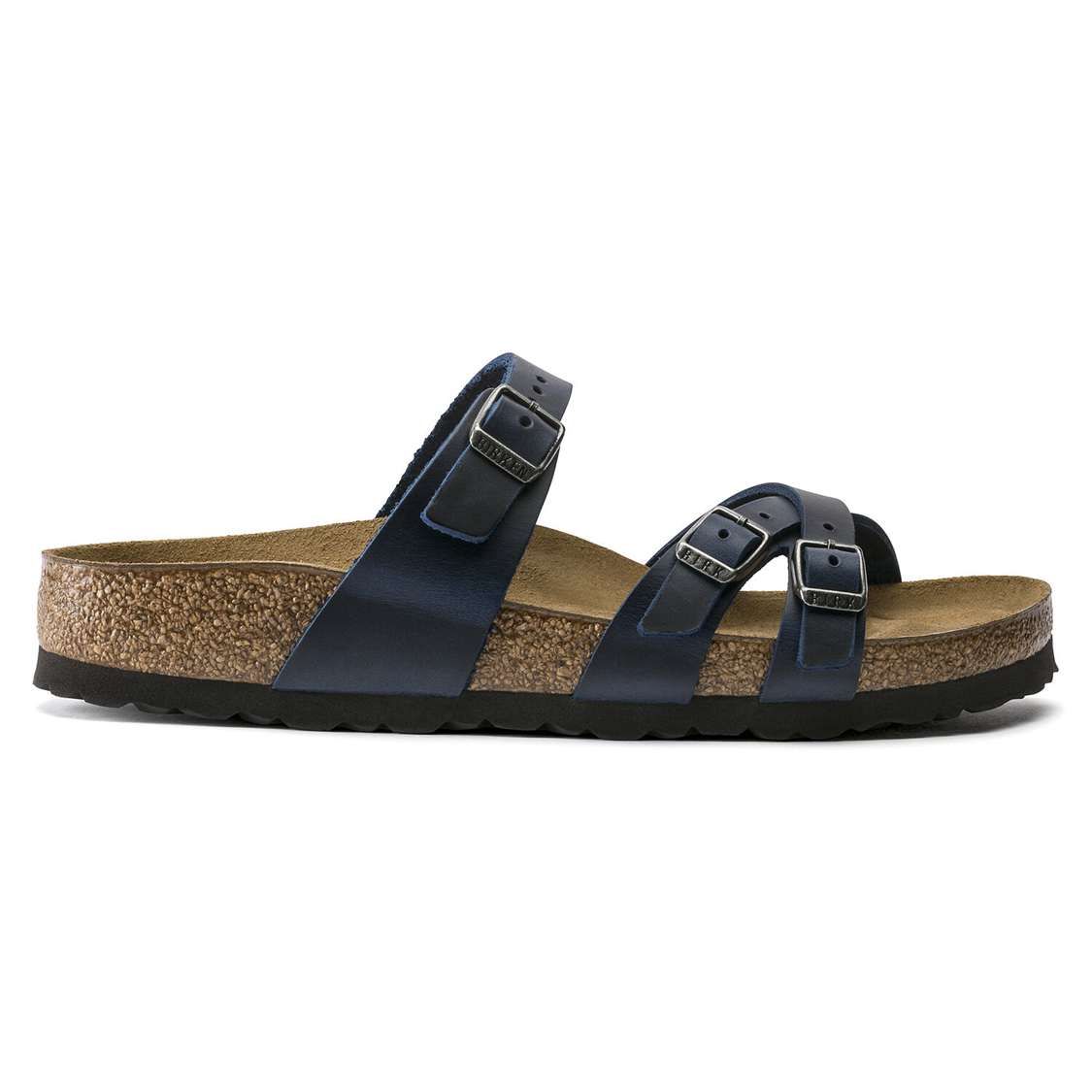 Birkenstock Franca Oiled Leather Multi Strap Sandals Blue | hQbCC1uyKHP