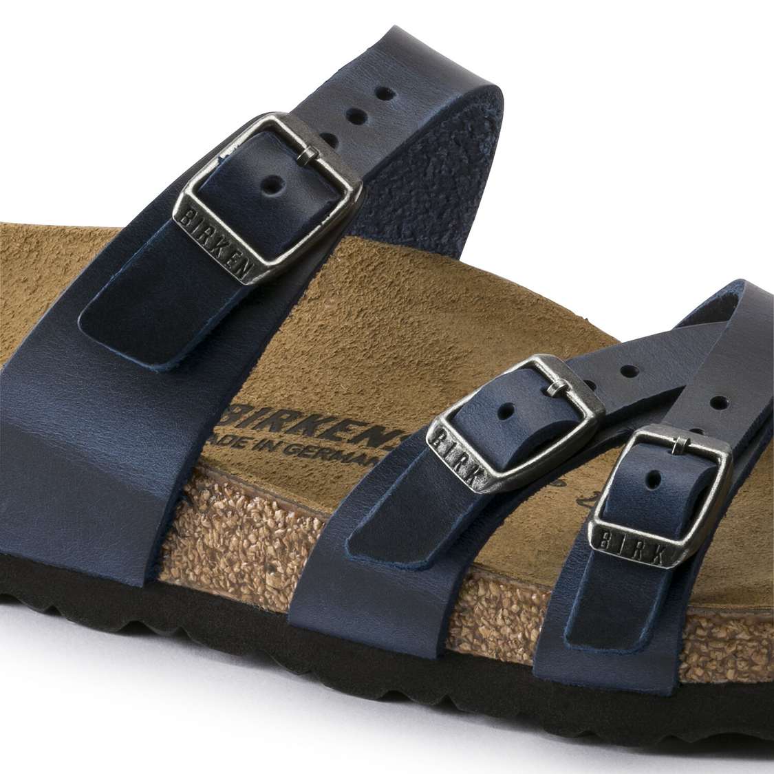 Birkenstock Franca Oiled Leather Multi Strap Sandals Blue | hQbCC1uyKHP