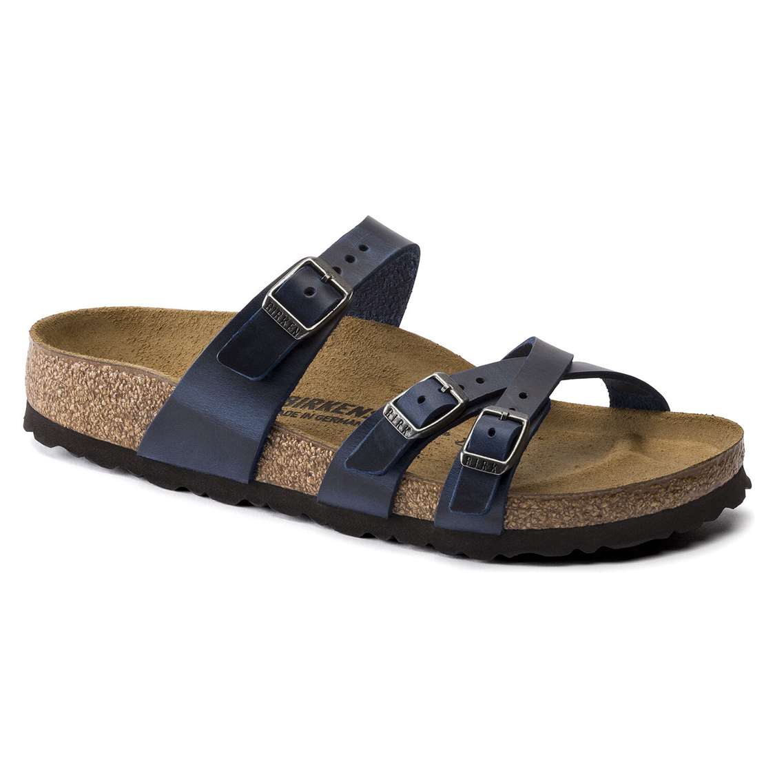 Birkenstock Franca Oiled Leather Multi Strap Sandals Blue | hQbCC1uyKHP