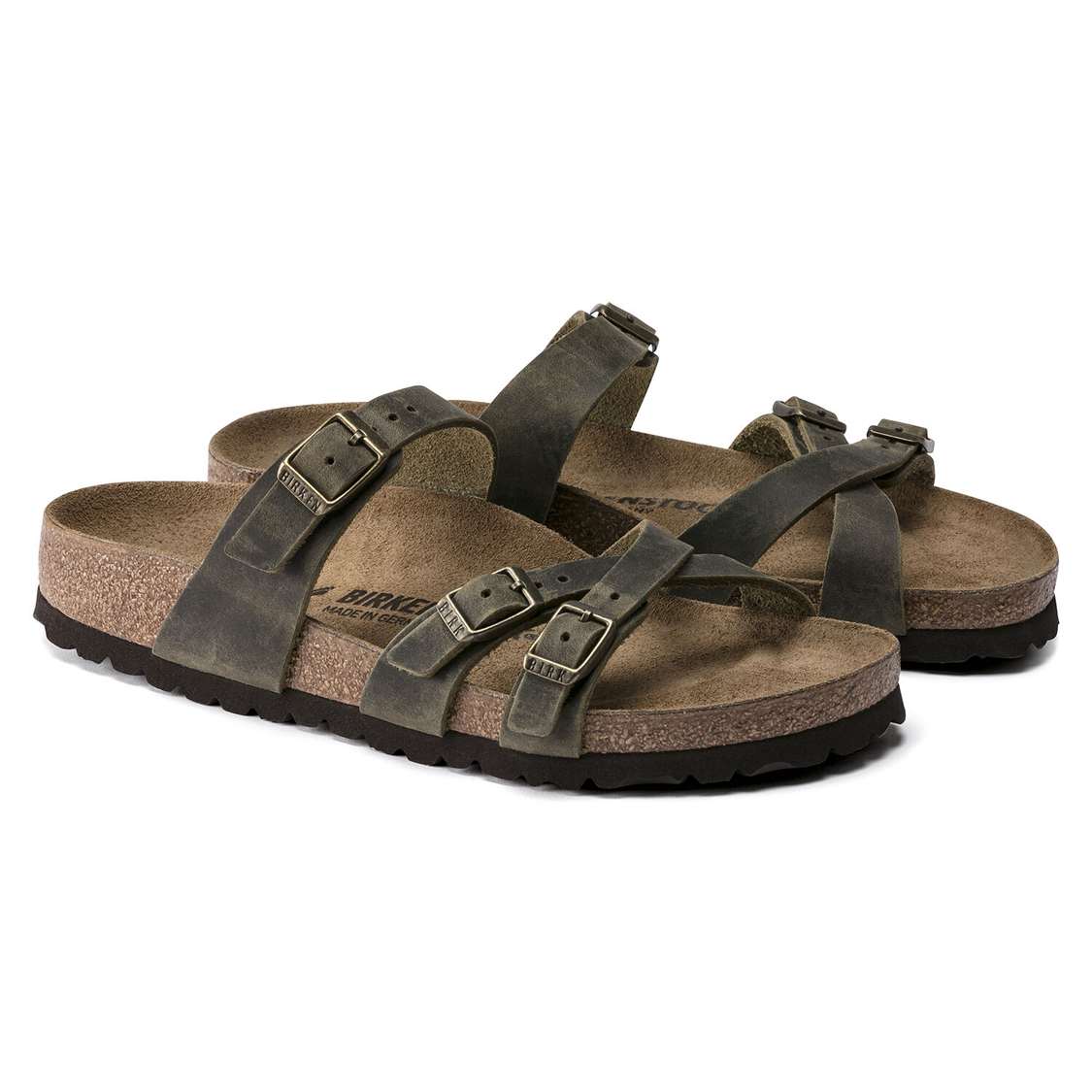 Birkenstock Franca Oiled Leather Multi Strap Sandals Yellow | wEevoT5DRFw