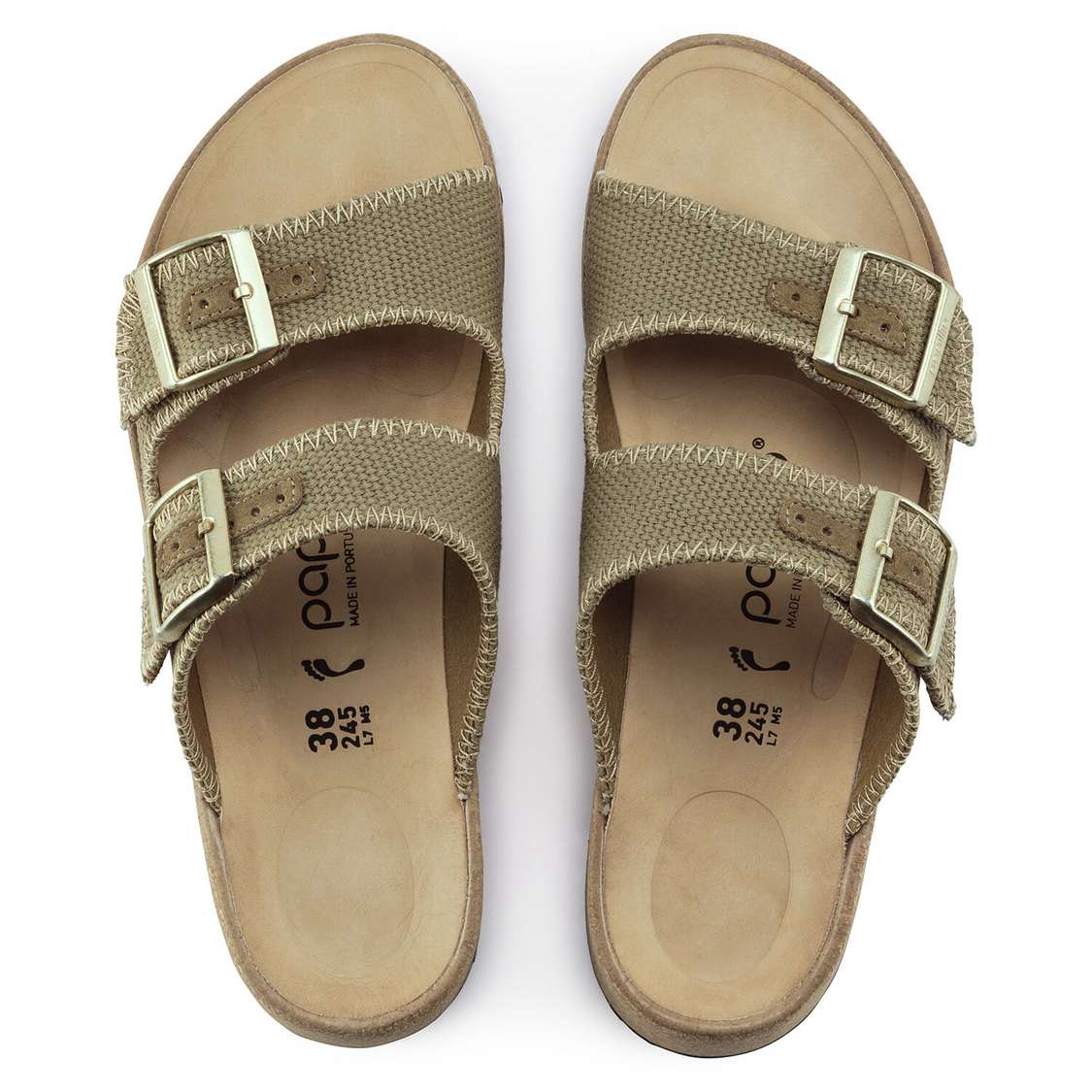 Birkenstock Gabriela Natural Fibre Mix Back Strap Sandals Khaki | VIKVAtYpZyQ