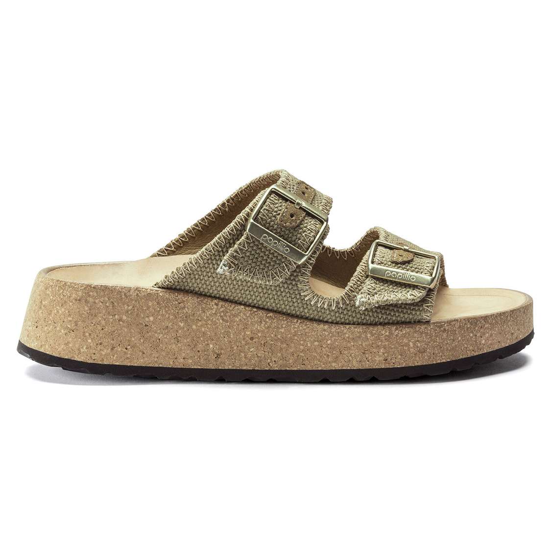 Birkenstock Gabriela Natural Fibre Mix Back Strap Sandals Khaki | VIKVAtYpZyQ