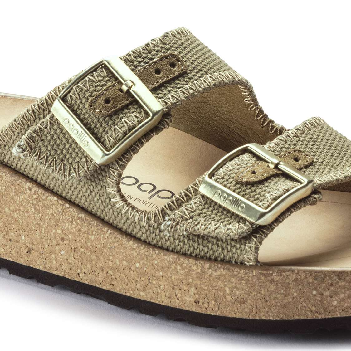 Birkenstock Gabriela Natural Fibre Mix Back Strap Sandals Khaki | VIKVAtYpZyQ