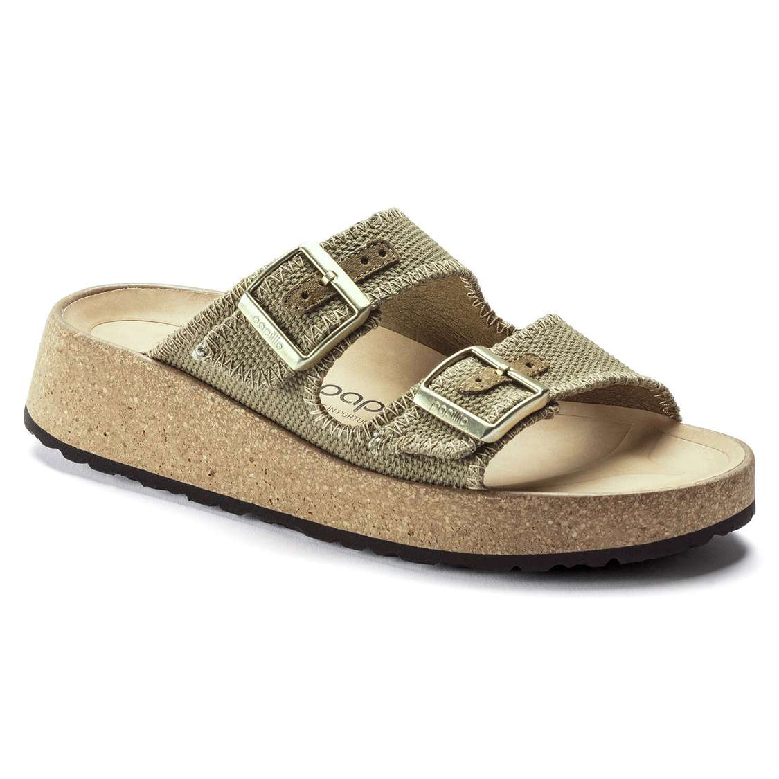 Birkenstock Gabriela Natural Fibre Mix Back Strap Sandals Khaki | VIKVAtYpZyQ