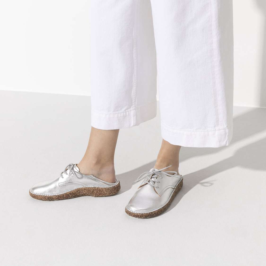 Birkenstock Gary Leather Low Shoes Silver | SiVAj597LYr