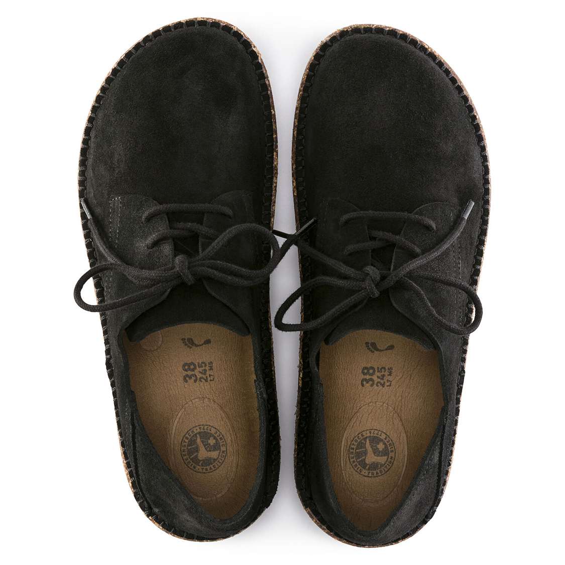 Birkenstock Gary Suede Leather Lace Up Shoes Black | HSGTXZ8rKx3