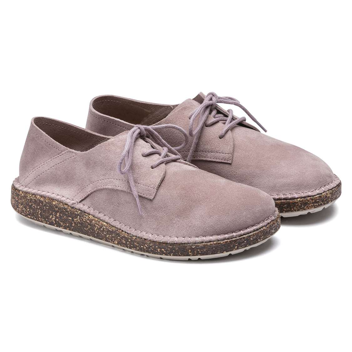 Birkenstock Gary Suede Leather Lace Up Shoes Lavender | IXGzFYsXaP3