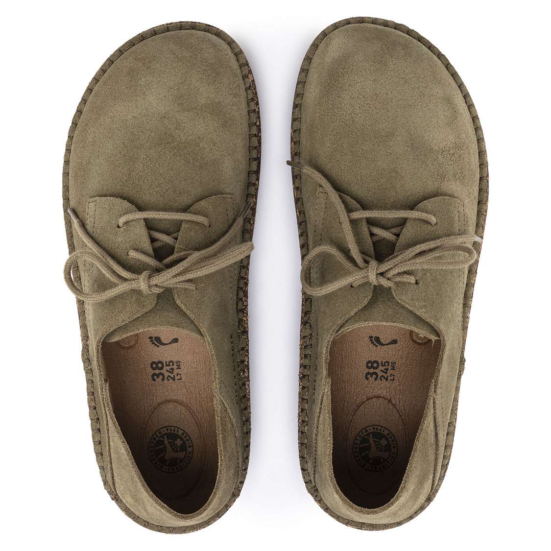 Birkenstock Gary Suede Leather Lace Up Shoes Khaki | VgvLFkEAxSI