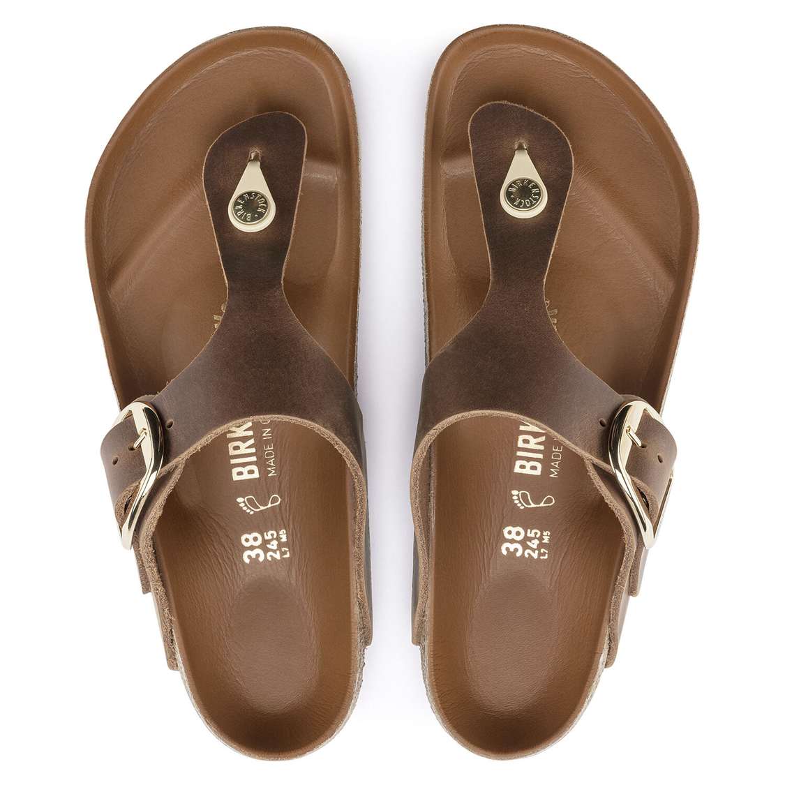 Birkenstock Gizeh Big Buckle Leather One Strap Sandals Brown | oKhOCrPItz2