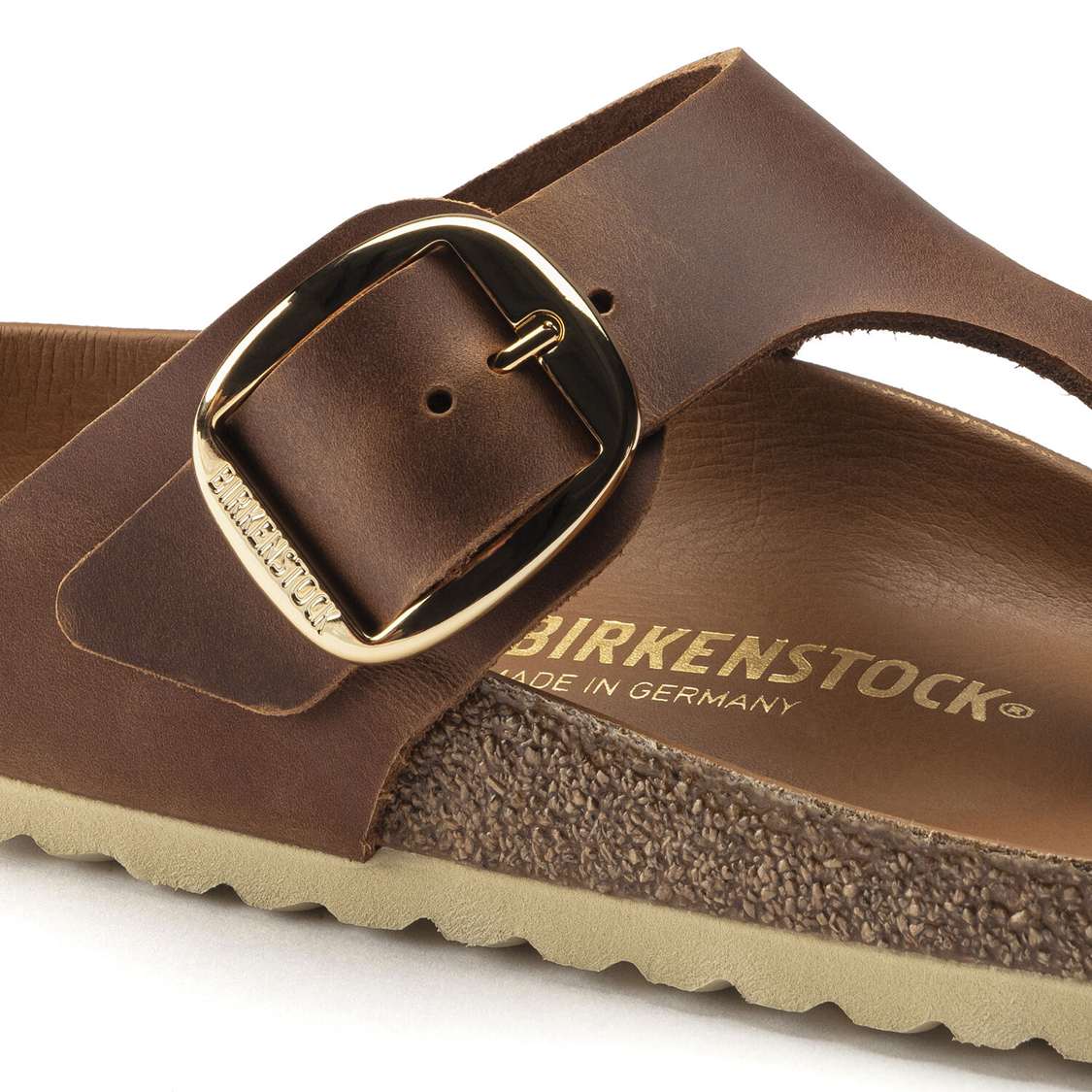 Birkenstock Gizeh Big Buckle Leather One Strap Sandals Brown | oKhOCrPItz2