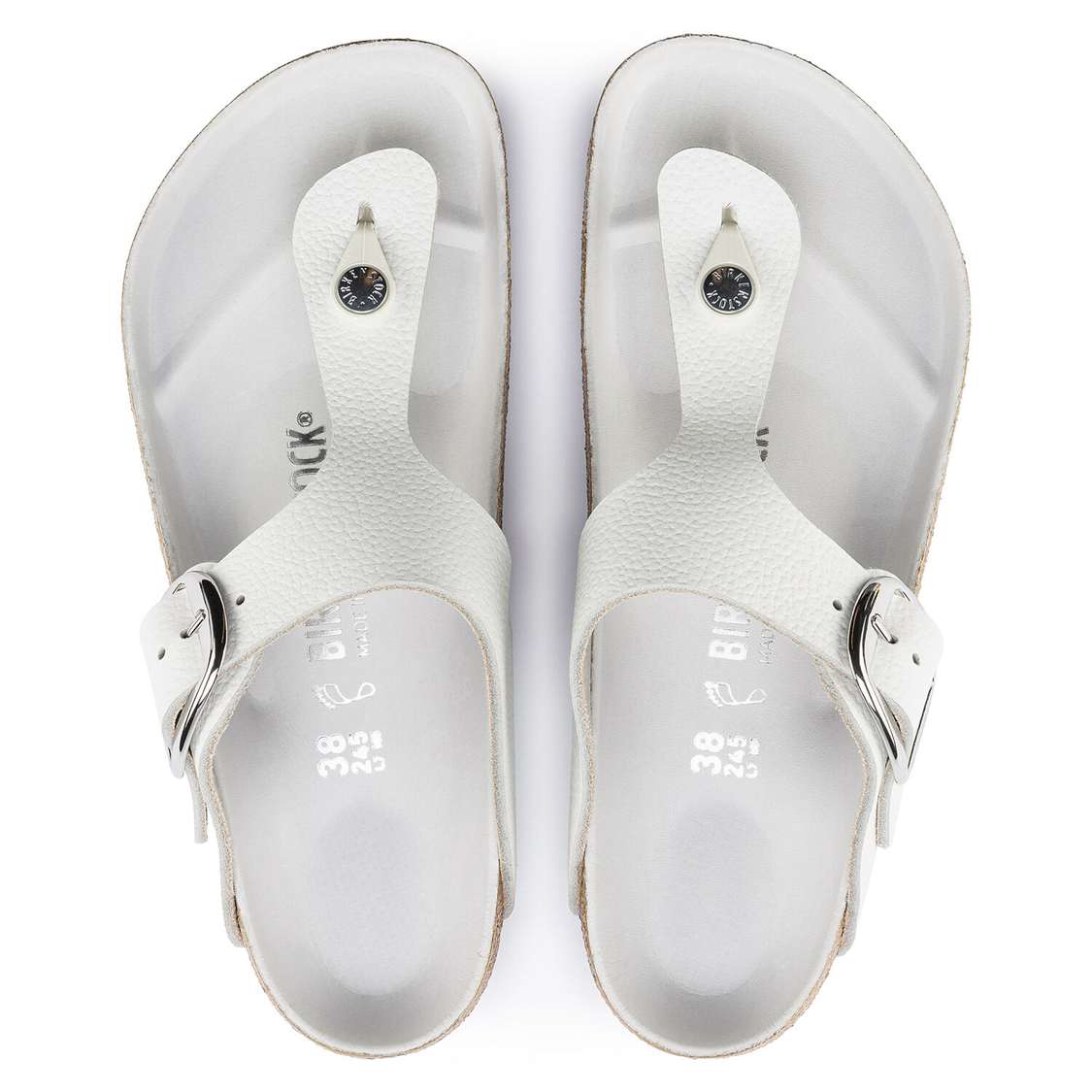 Birkenstock Gizeh Big Buckle Leather One Strap Sandals White | qmZCYafYkpJ