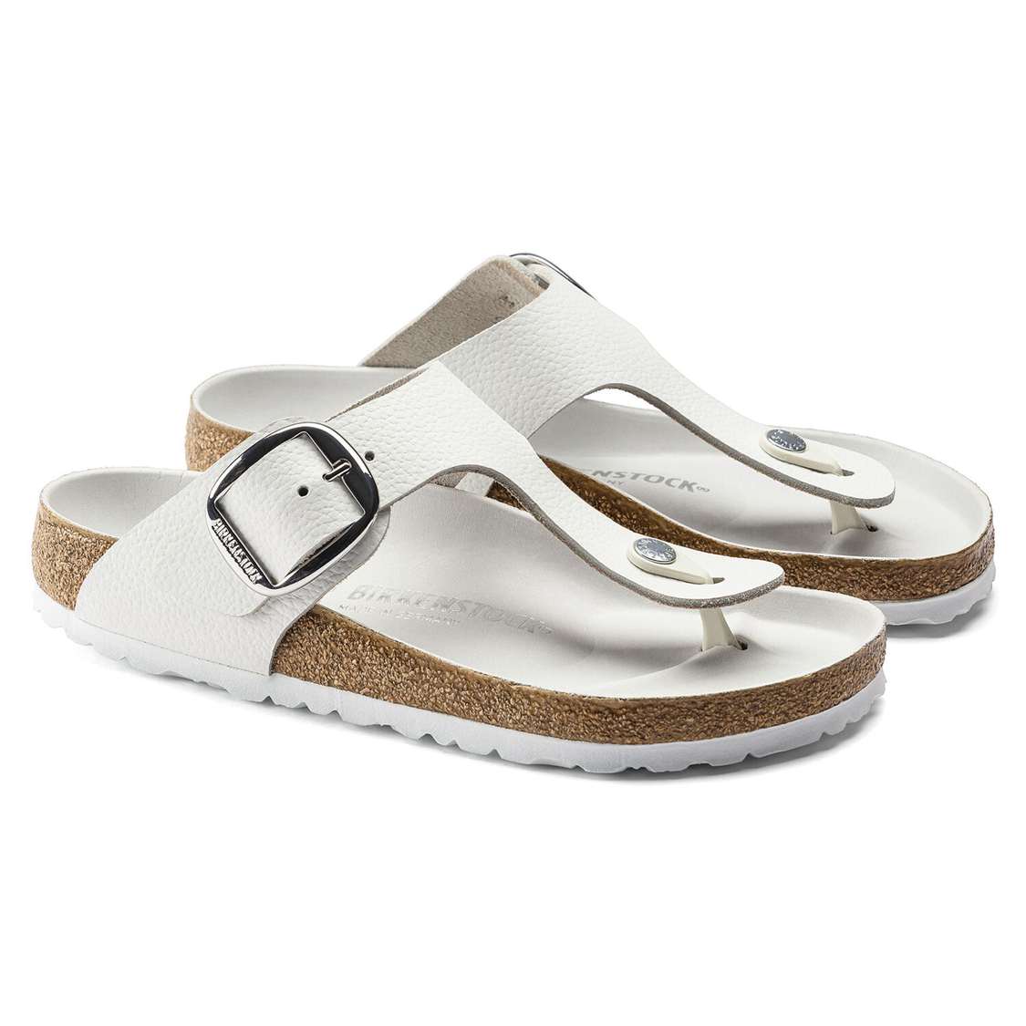 Birkenstock Gizeh Big Buckle Leather One Strap Sandals White | qmZCYafYkpJ