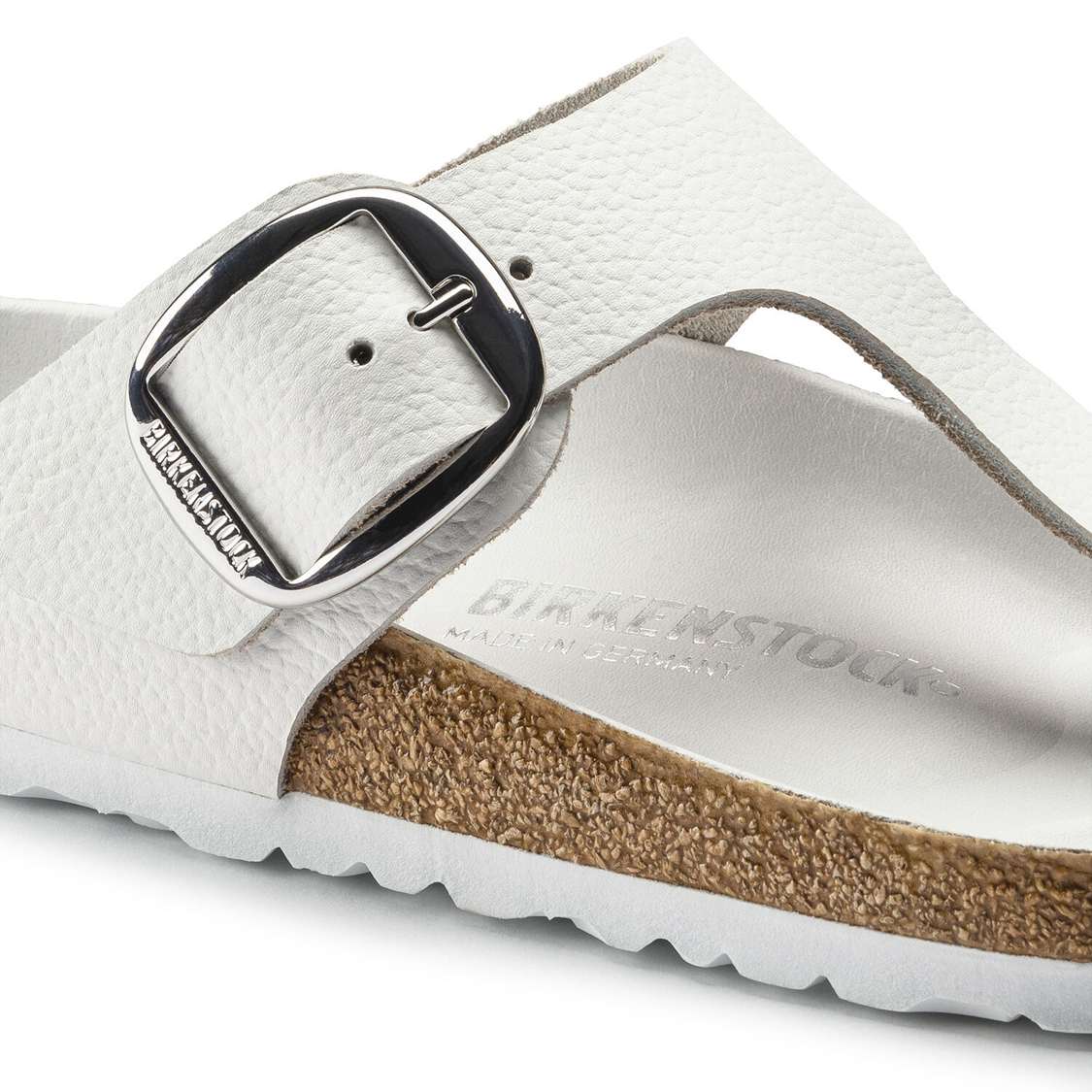 Birkenstock Gizeh Big Buckle Leather Thong White | 2vFYRgSUaVk