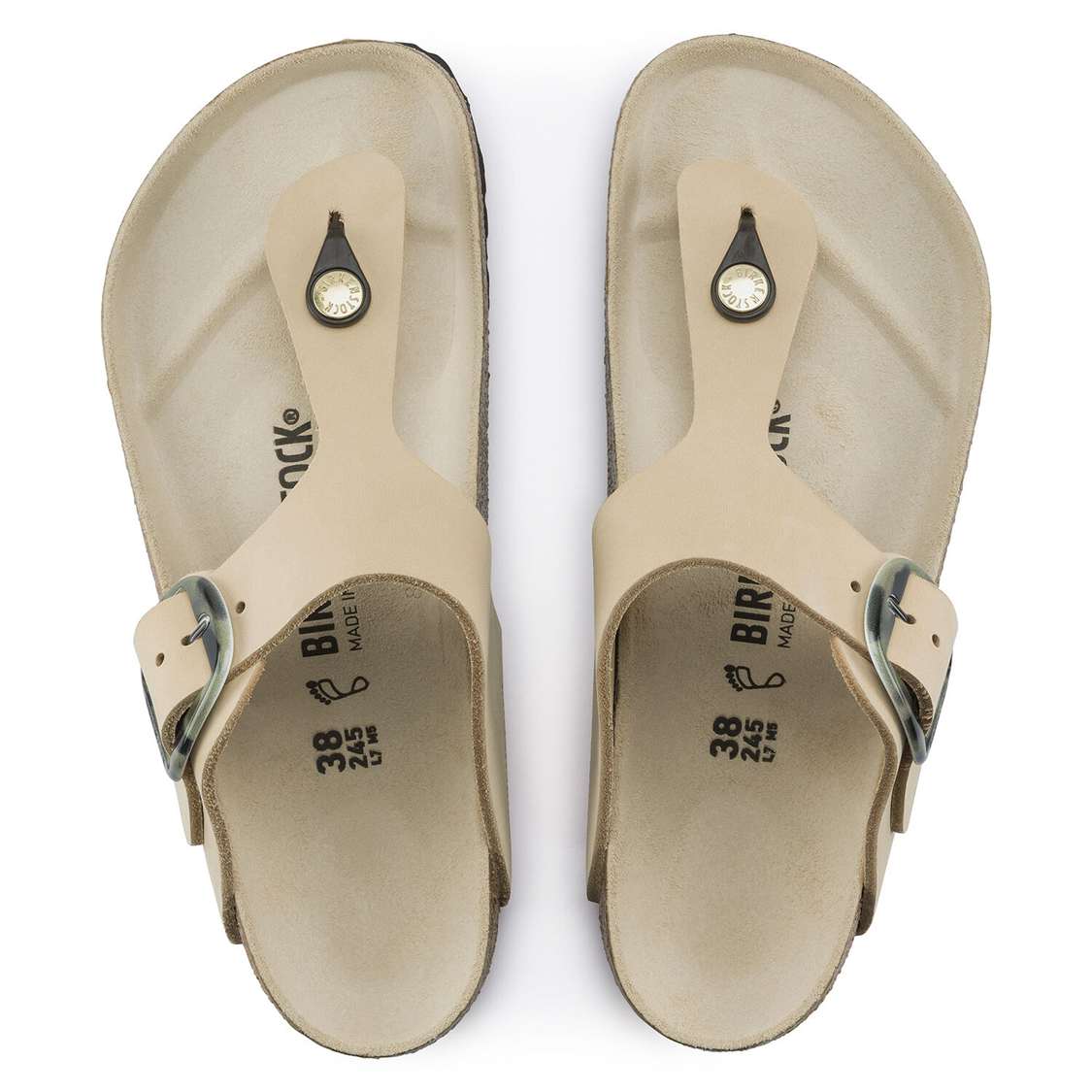 Birkenstock Gizeh Big Buckle Nubuck Leather Thong Yellow | 4q35ChUnFqV