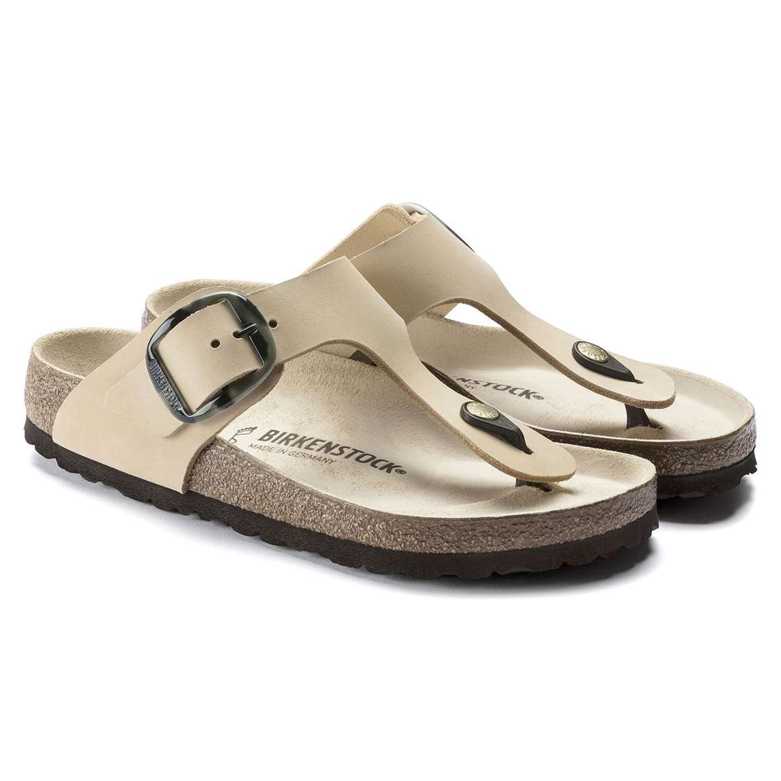 Birkenstock Gizeh Big Buckle Nubuck Leather Thong Yellow | 4q35ChUnFqV