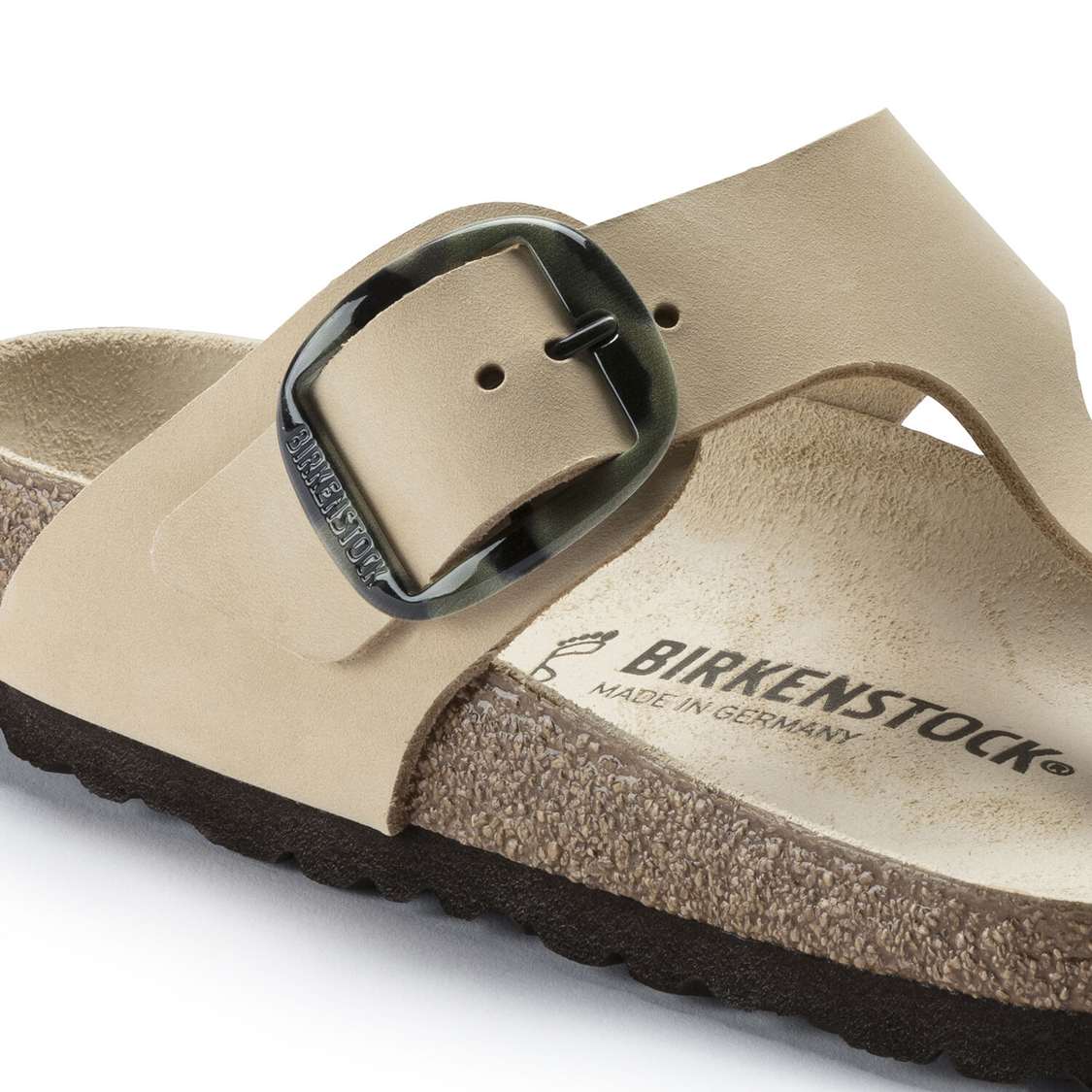 Birkenstock Gizeh Big Buckle Nubuck Leather Thong Yellow | 4q35ChUnFqV