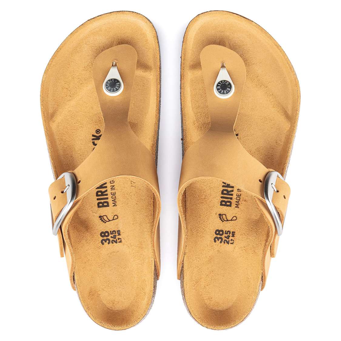 Birkenstock Gizeh Big Buckle Nubuck Leather Thong Apricot | 6xKS1BYwM7O