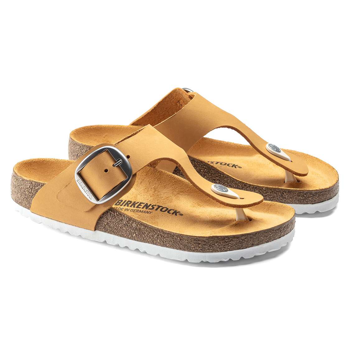 Birkenstock Gizeh Big Buckle Nubuck Leather Thong Apricot | 6xKS1BYwM7O