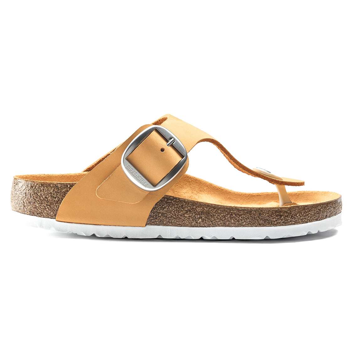 Birkenstock Gizeh Big Buckle Nubuck Leather Thong Apricot | 6xKS1BYwM7O