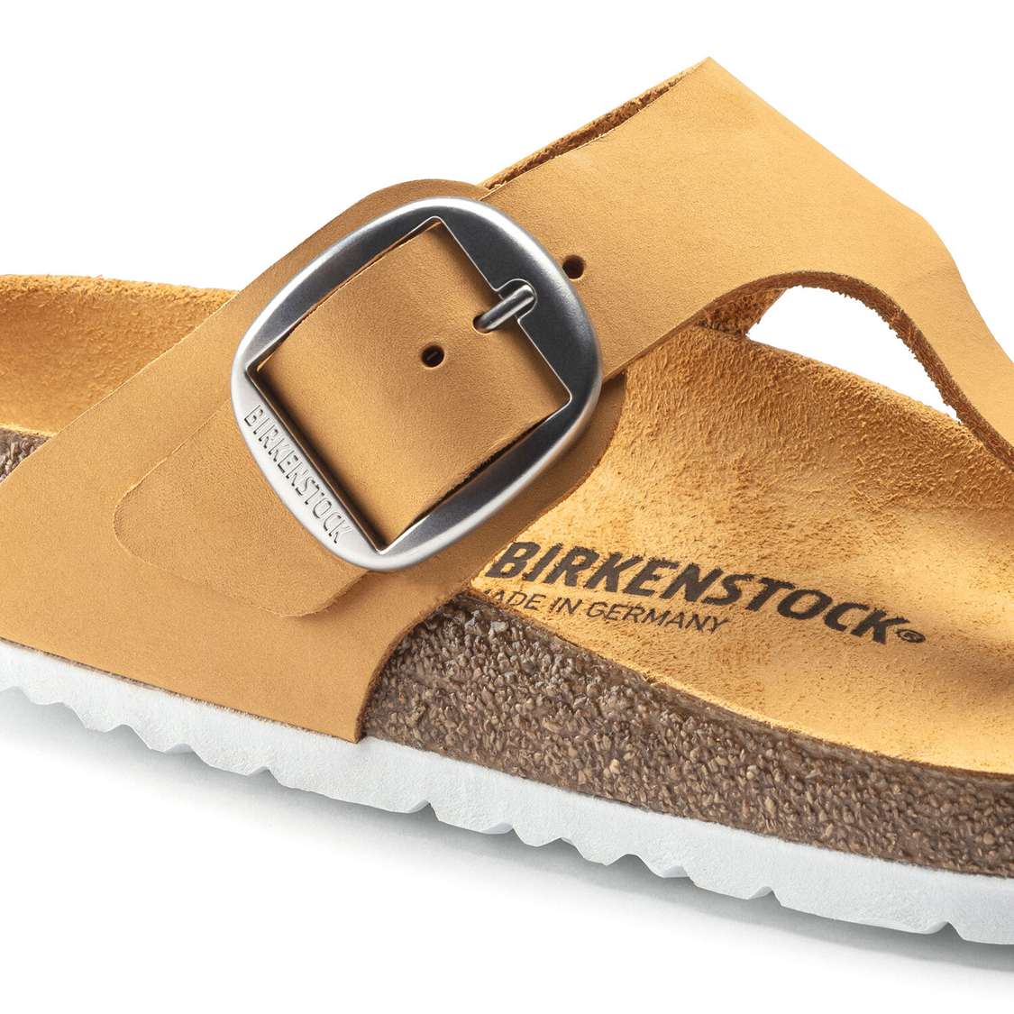 Birkenstock Gizeh Big Buckle Nubuck Leather Thong Apricot | 6xKS1BYwM7O