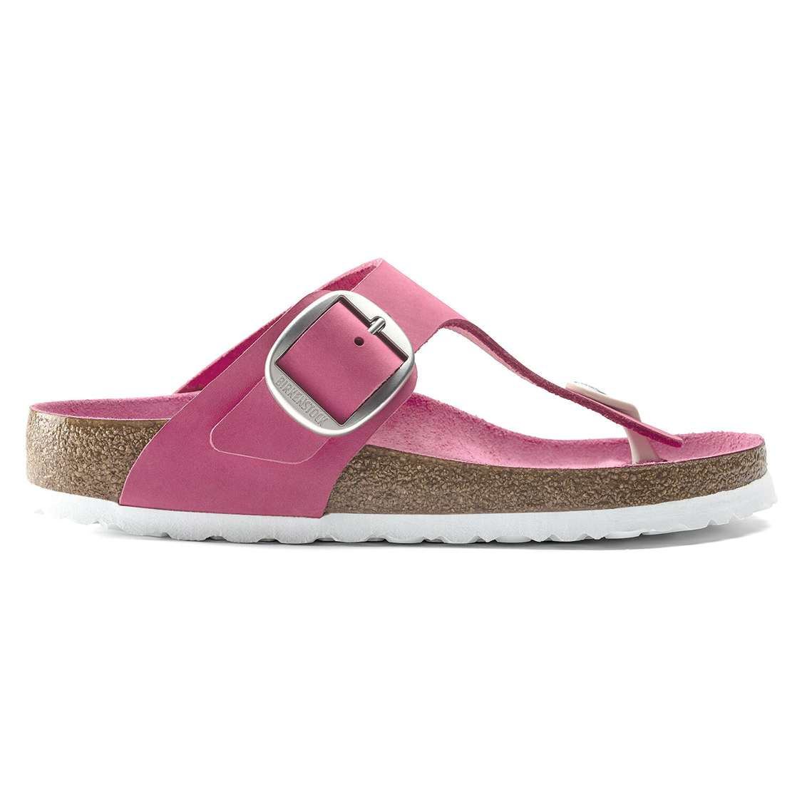 Birkenstock Gizeh Big Buckle Nubuck Leather One Strap Sandals Fuchsia | 8fltBDBQJMH