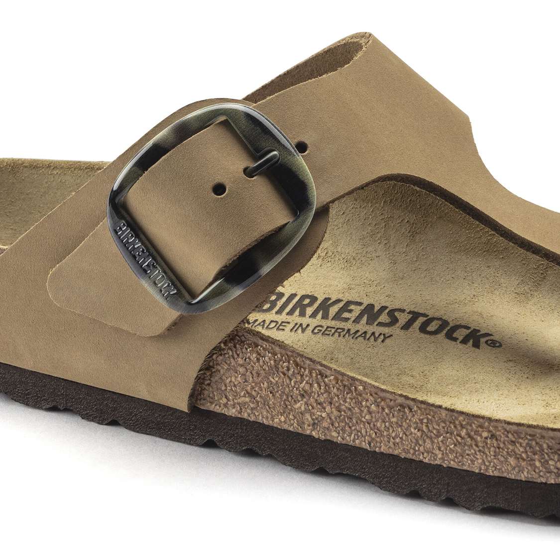 Birkenstock Gizeh Big Buckle Nubuck Leather One Strap Sandals Green | AFDc2vke8u4