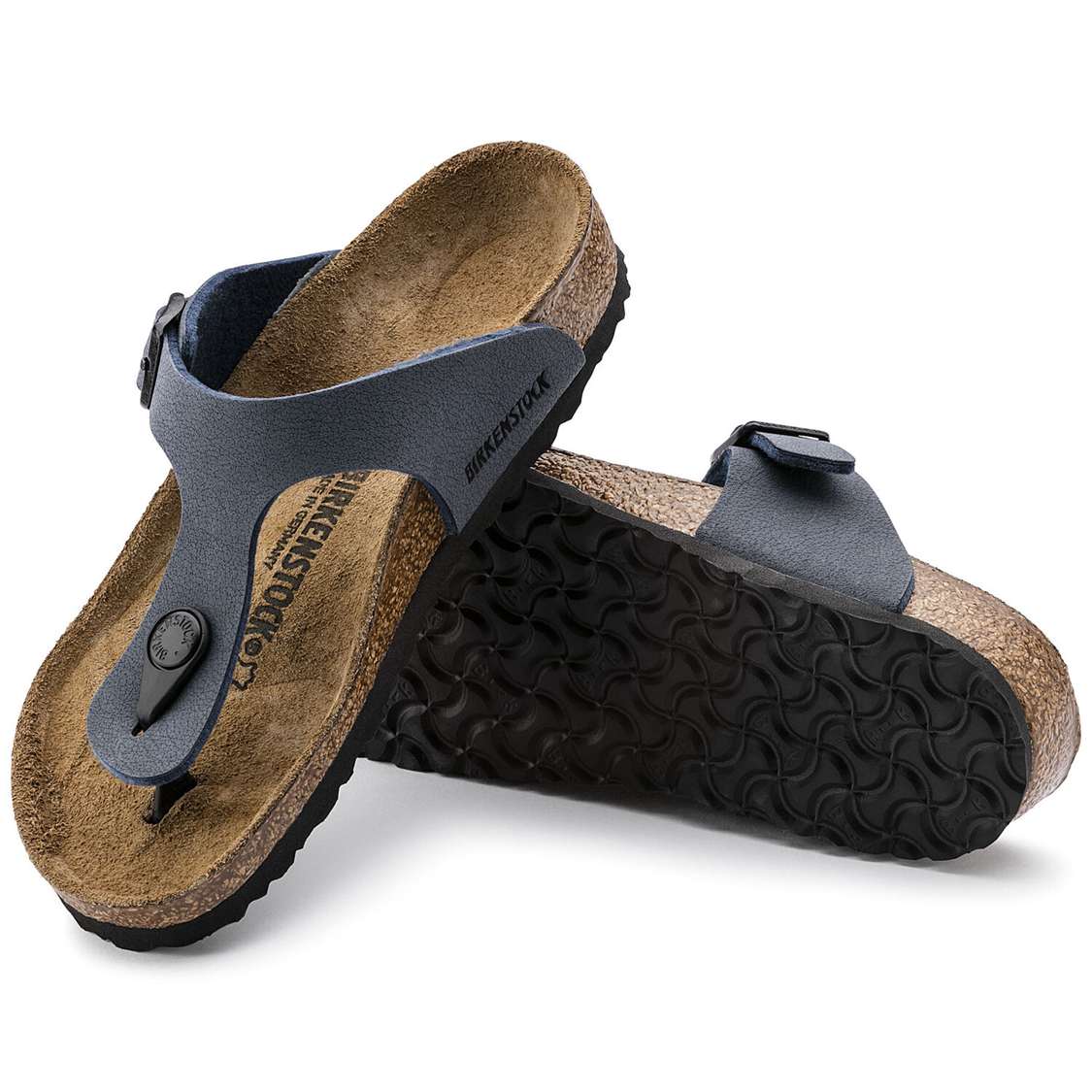 Birkenstock Gizeh Birkibuc Boys Sandals Navy | FuQA77IjbSl