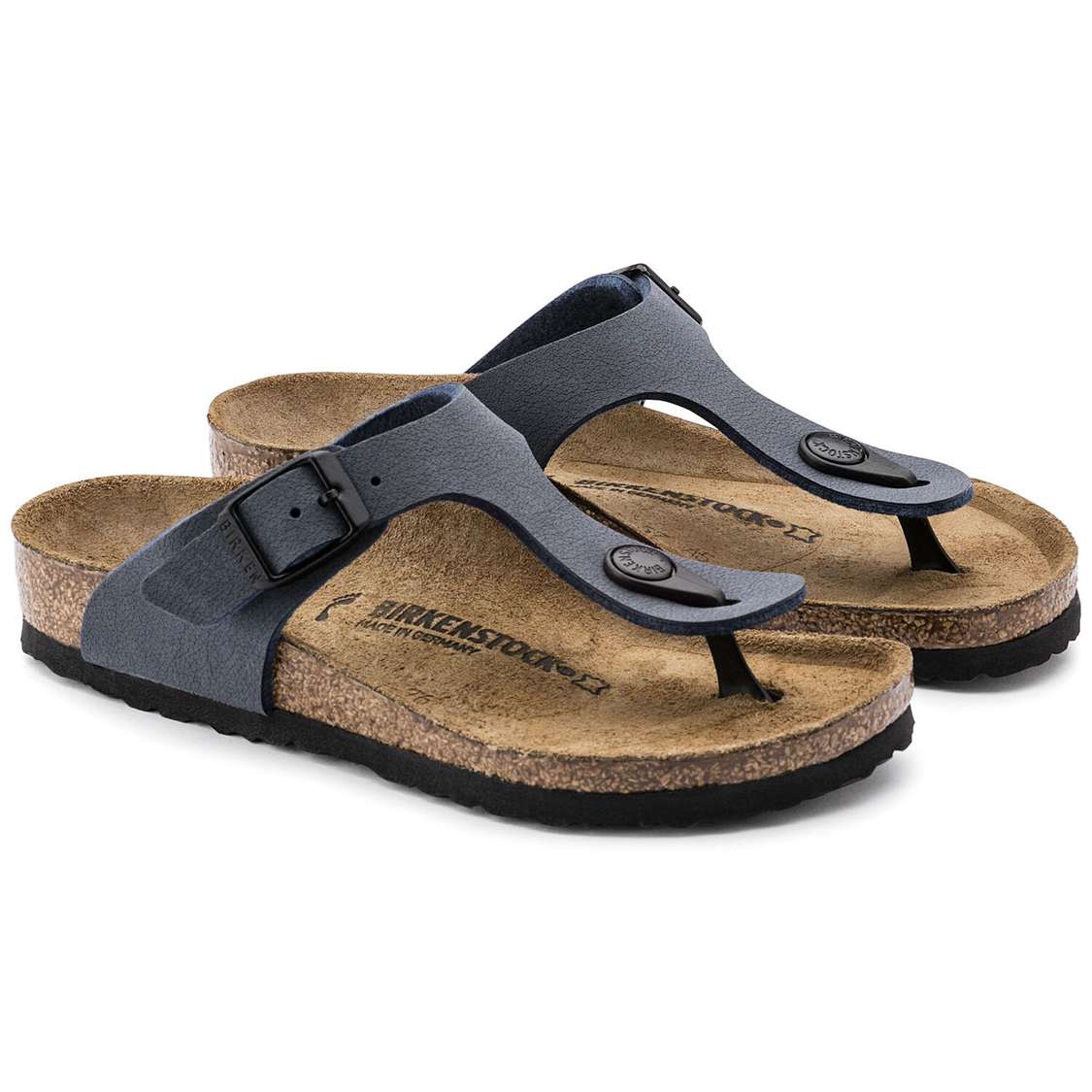 Birkenstock Gizeh Birkibuc Boys Sandals Navy | FuQA77IjbSl