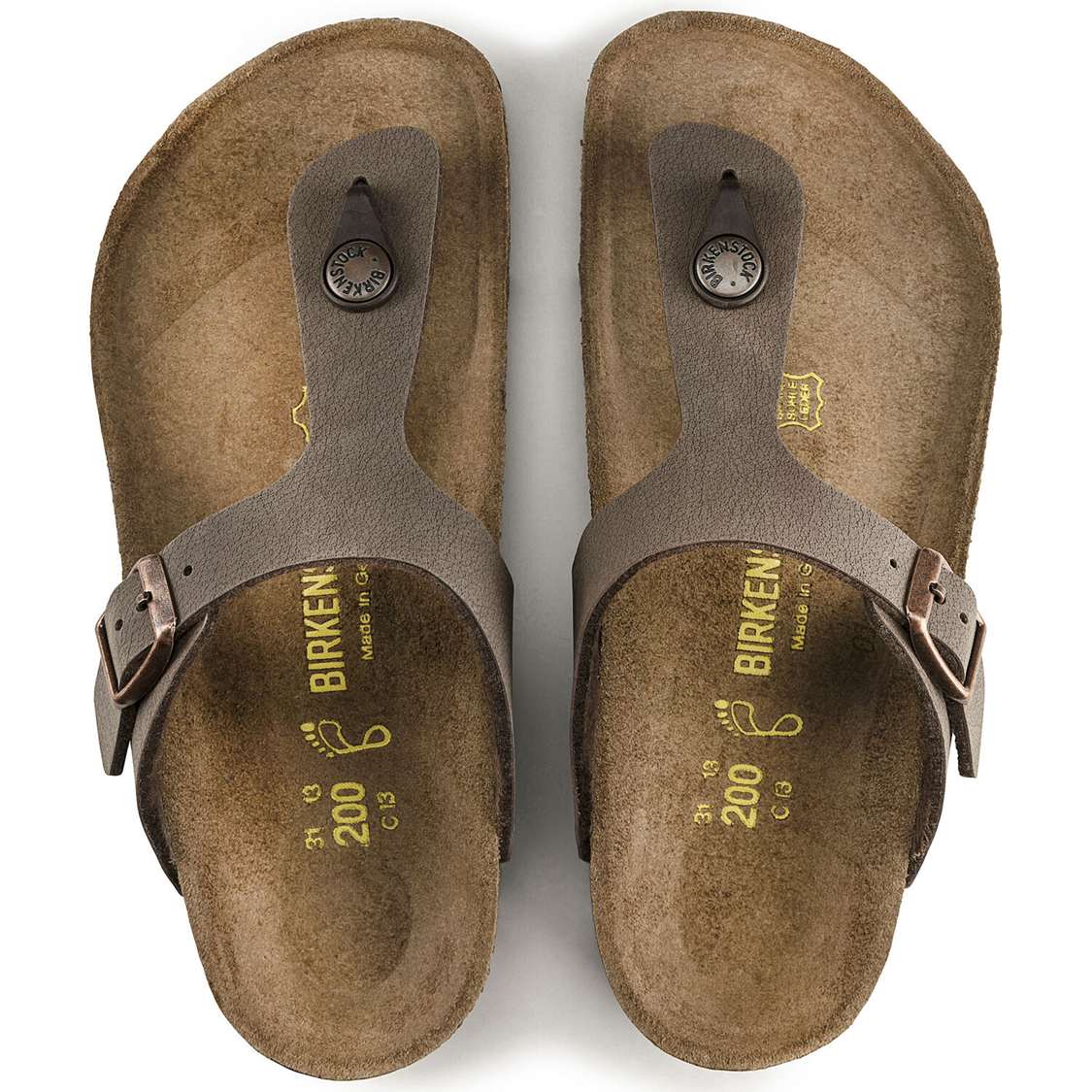 Birkenstock Gizeh Birkibuc Boys Sandals Yellow | Y5uQUgDlAHU